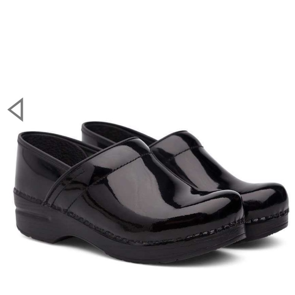Dansko Professional Black Patent Nursing Clogs